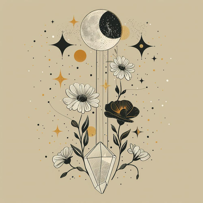 Minimalist Boho Celestial Moon 3
