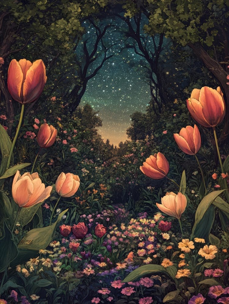 Tulips In The Forest