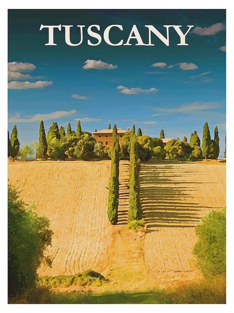 Toskana Italien Reiseposter, Karen Arnold