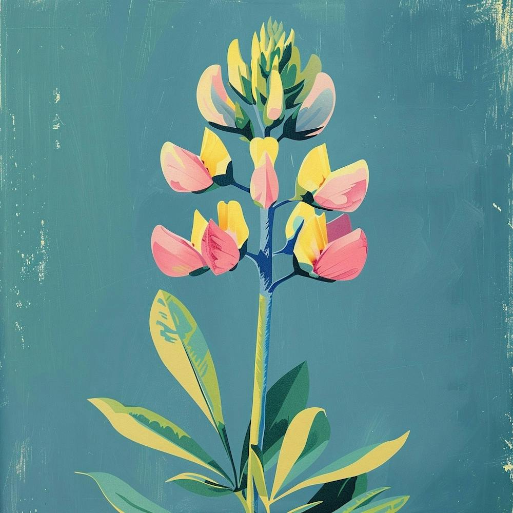 Bluebonnet 1 Square Flower Illustration