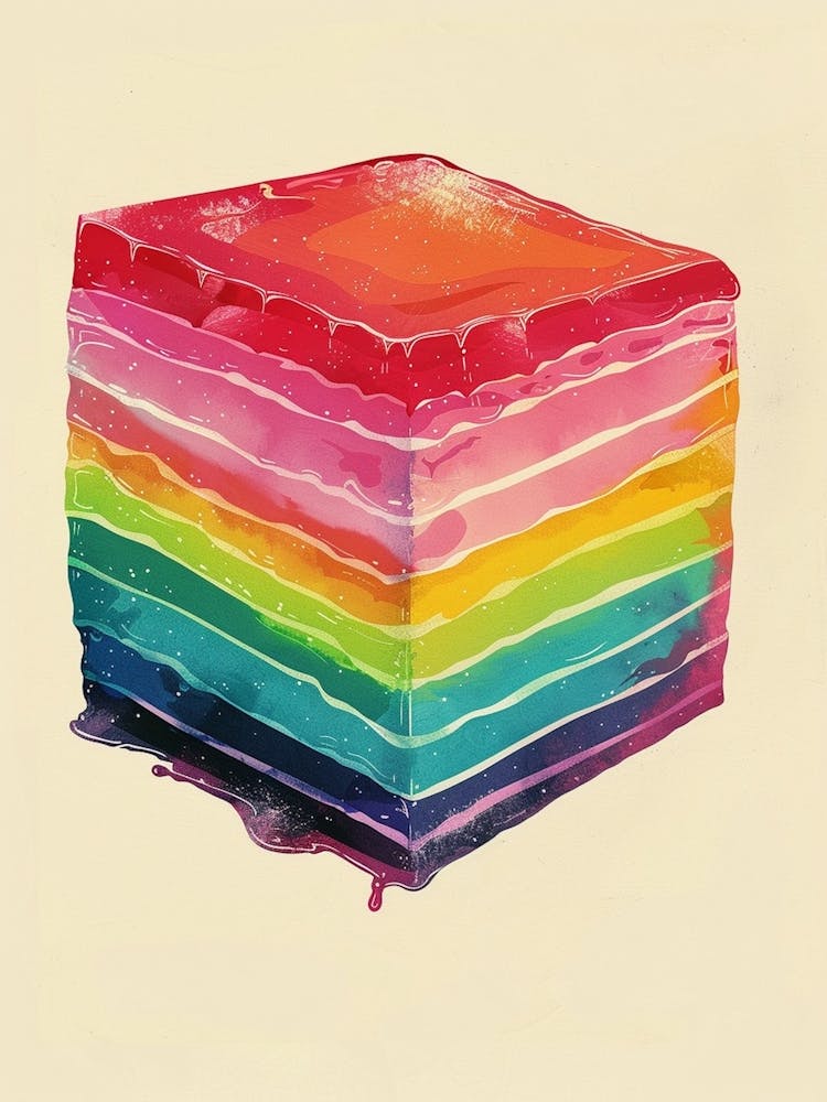 Retro Regenbogen Geleestück 1