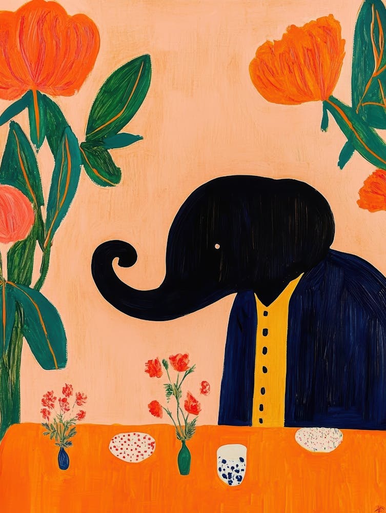 Elephant At Tea