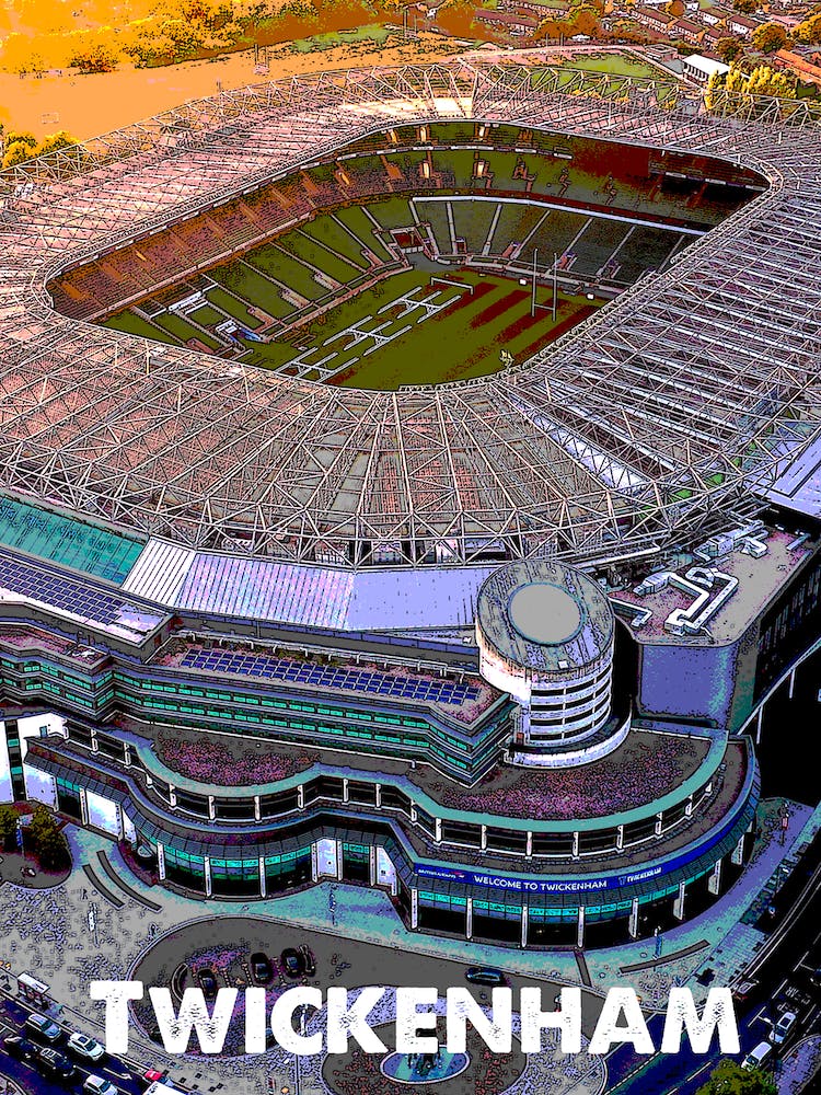 Twickenham Rugby Stadium Art Wall Print