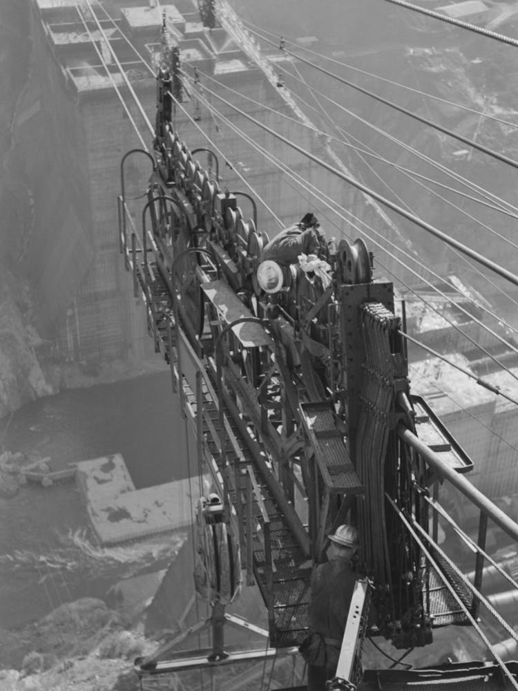 Looking From Main Tower From Which Serial Tram And Supply Buckets Are Operated, Shasta Dam, Shasta County,