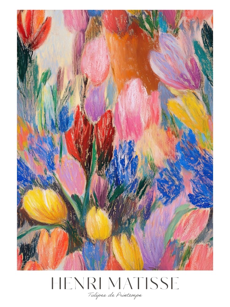 Henri Matisse Print Flowers Impressionism Tulips Abstract French Decor Vintage