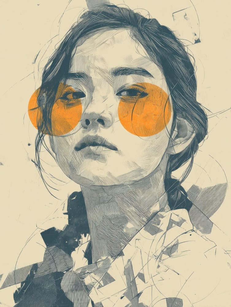 Asian Girl With Orange Eyes