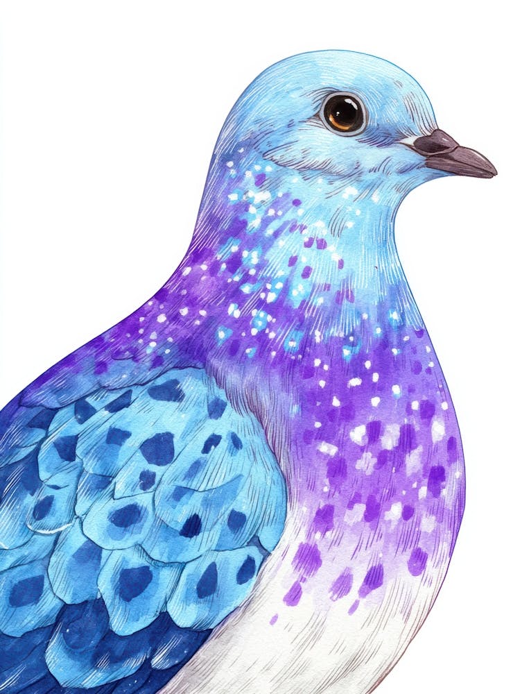 Pigeon Watercolor Illustration 1