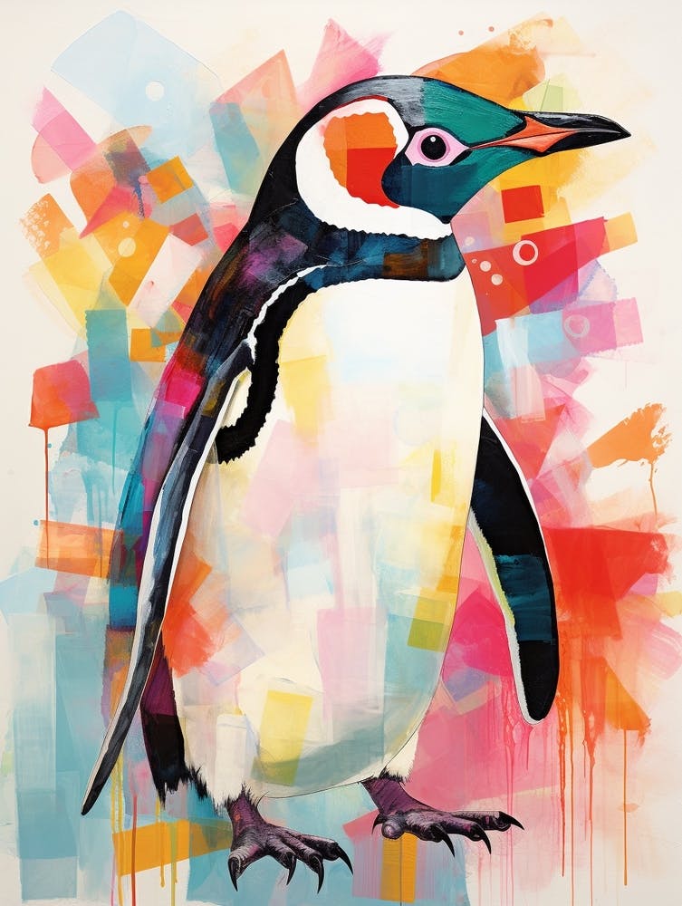 Bird Painting Collage Penguin 3