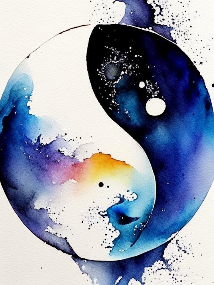 Close Up 2 Ying And Yang Watercolour