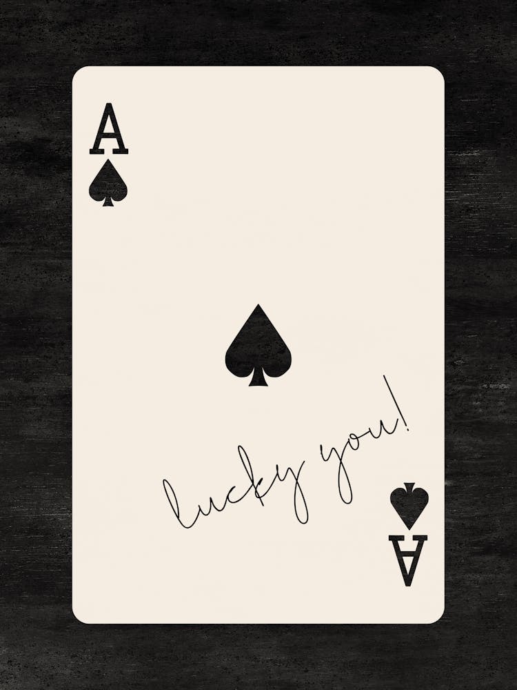 Lucky You Ace of Spades A, College Art, Dorm Decor, y2k