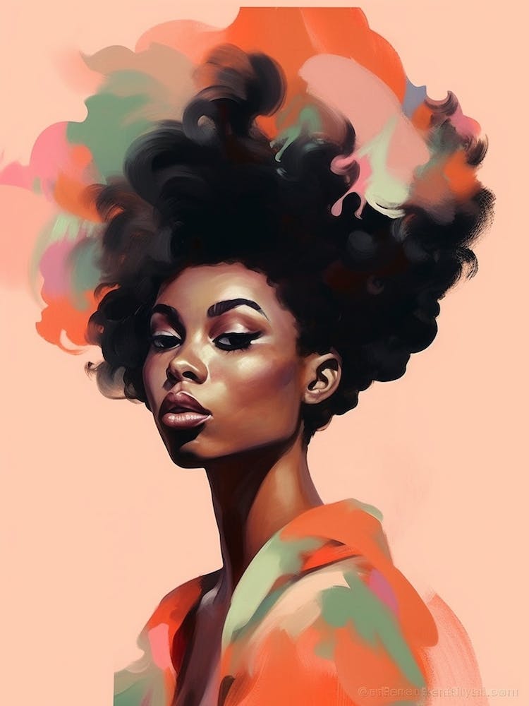 Hair Appreciation Pastel Portrait 4