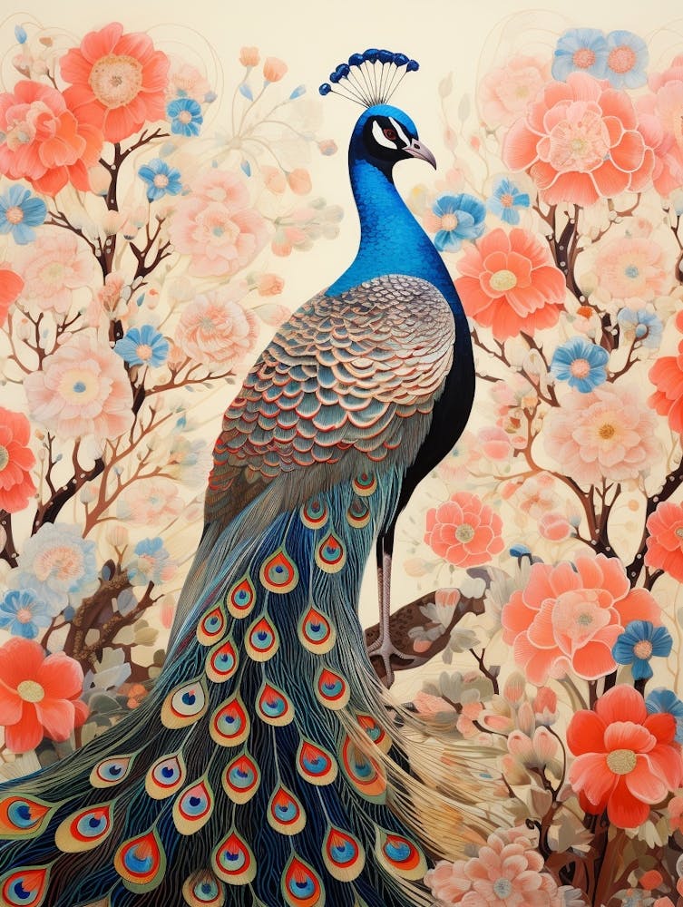 Peacock 3 Detailed Bird Painting