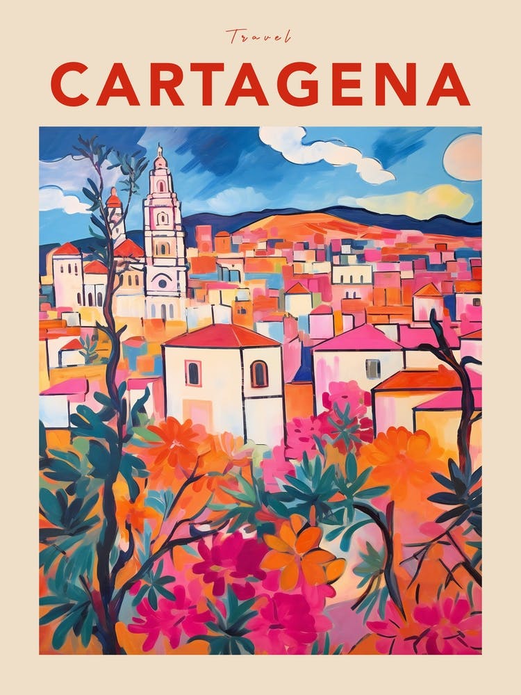 Cartagena Spain 7 Fauvist Travel Poster