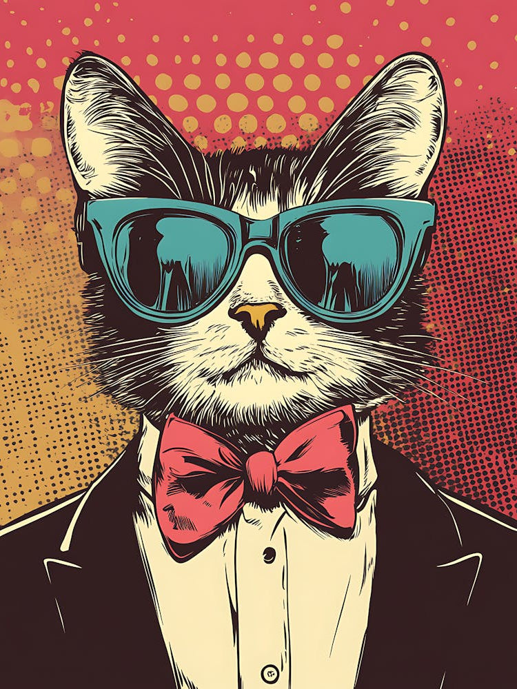 Super Cool Cat Illustration Pop 10