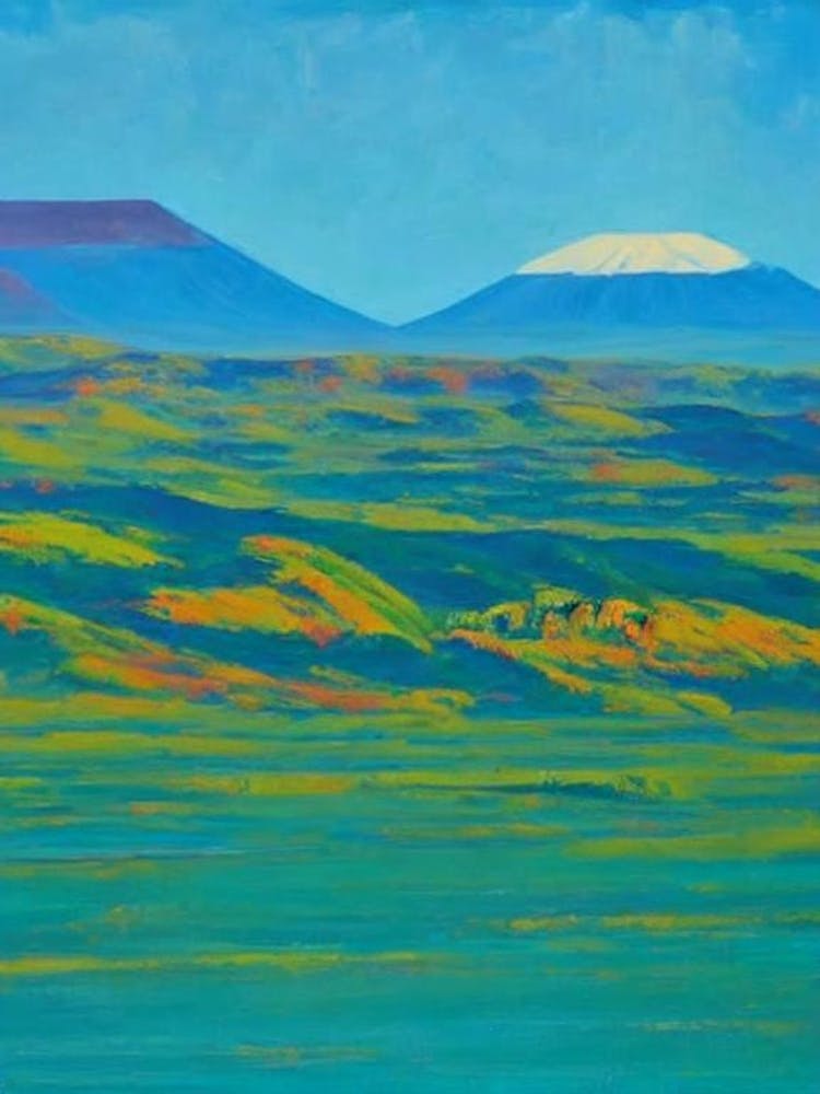 Mount Kilimanjaro National Park Tanzania Blue Oil Painting 2 