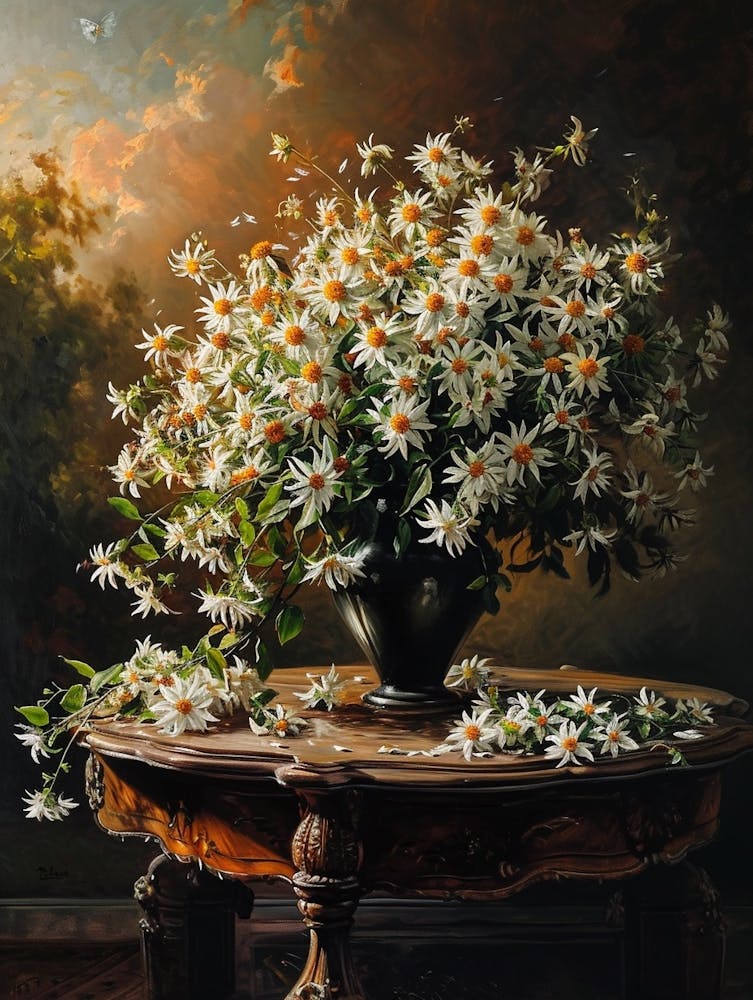 Baroque Floral Still Life Edelweiss 2