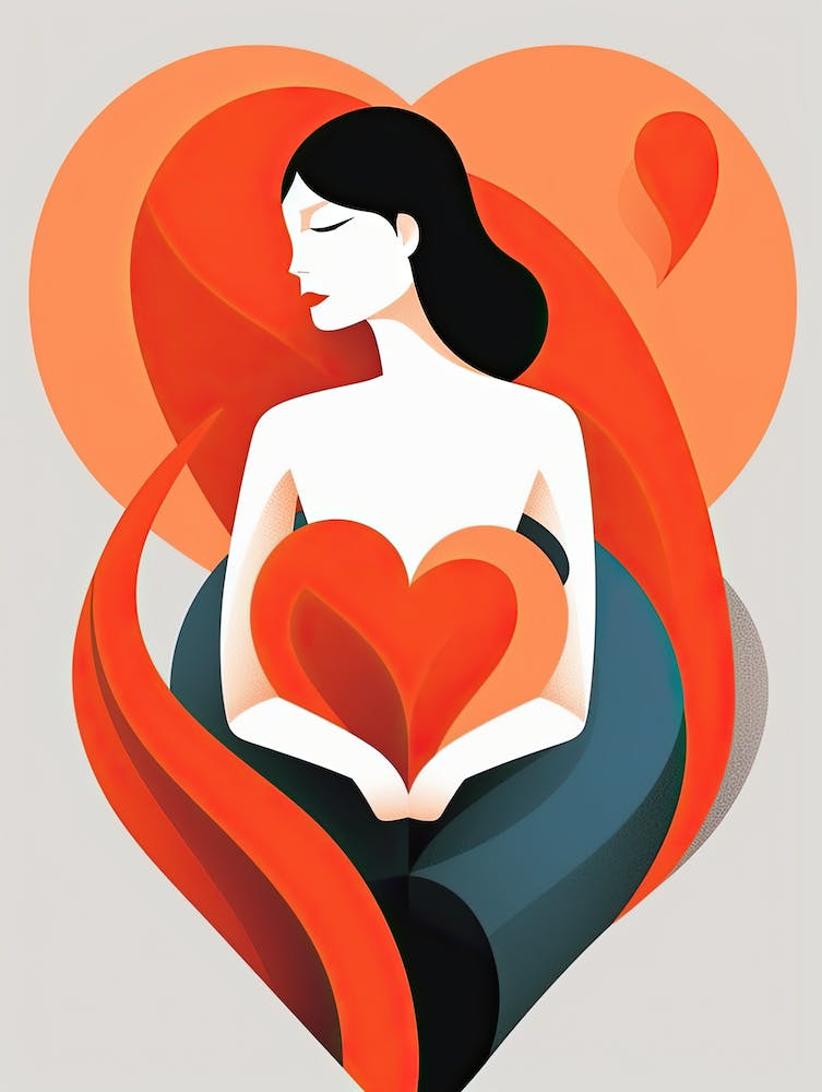Woman Holding A Heart, Love