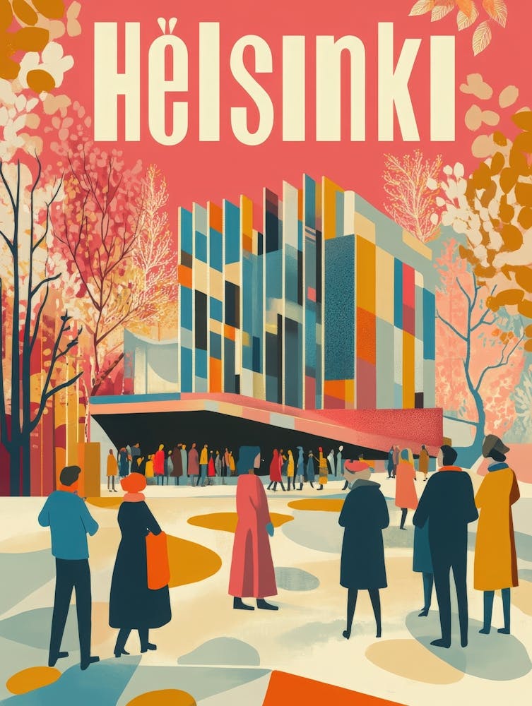Aihrgdesign Ein von den 1970ern inspiriertes Reiseposter für Helsinki 1