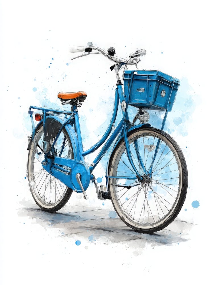 Aihrgdesign Isolated Watercolor Painting Of Vintage Bicycles 1