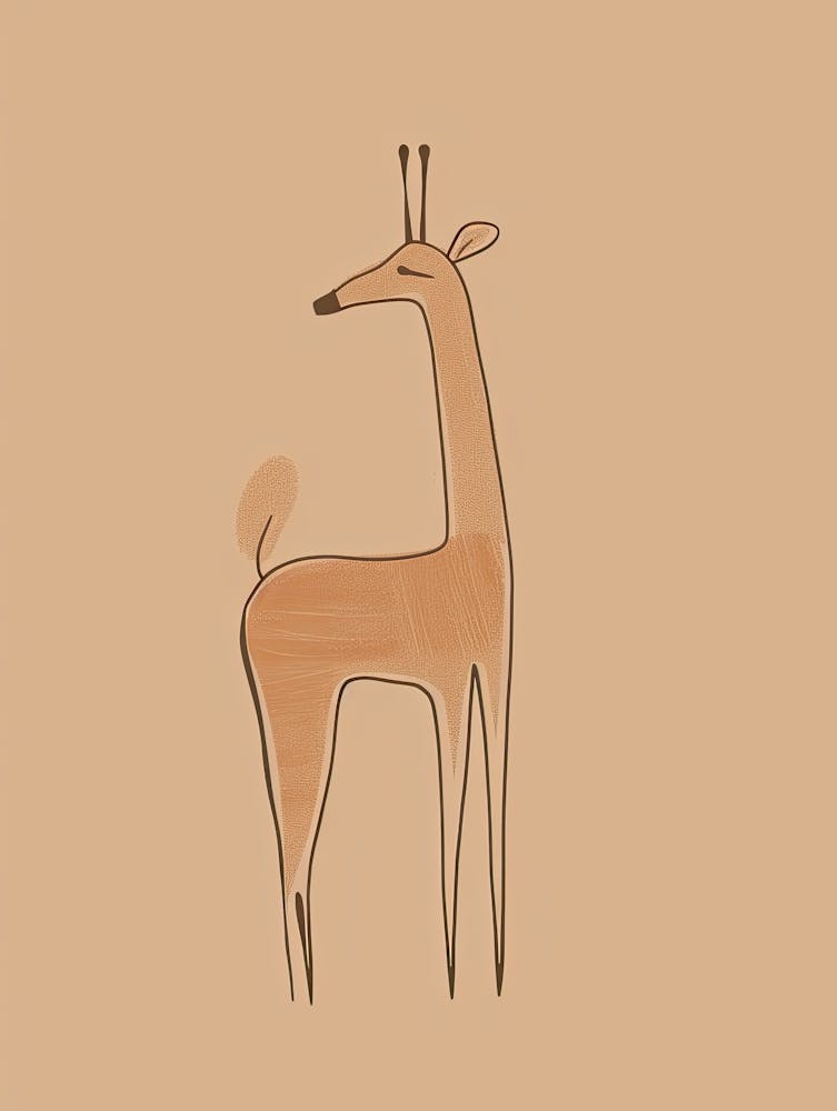 Giraffe - Boho, Linienkunst 11