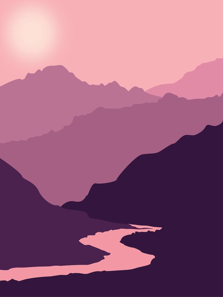 Purple Mist Nature Illustration