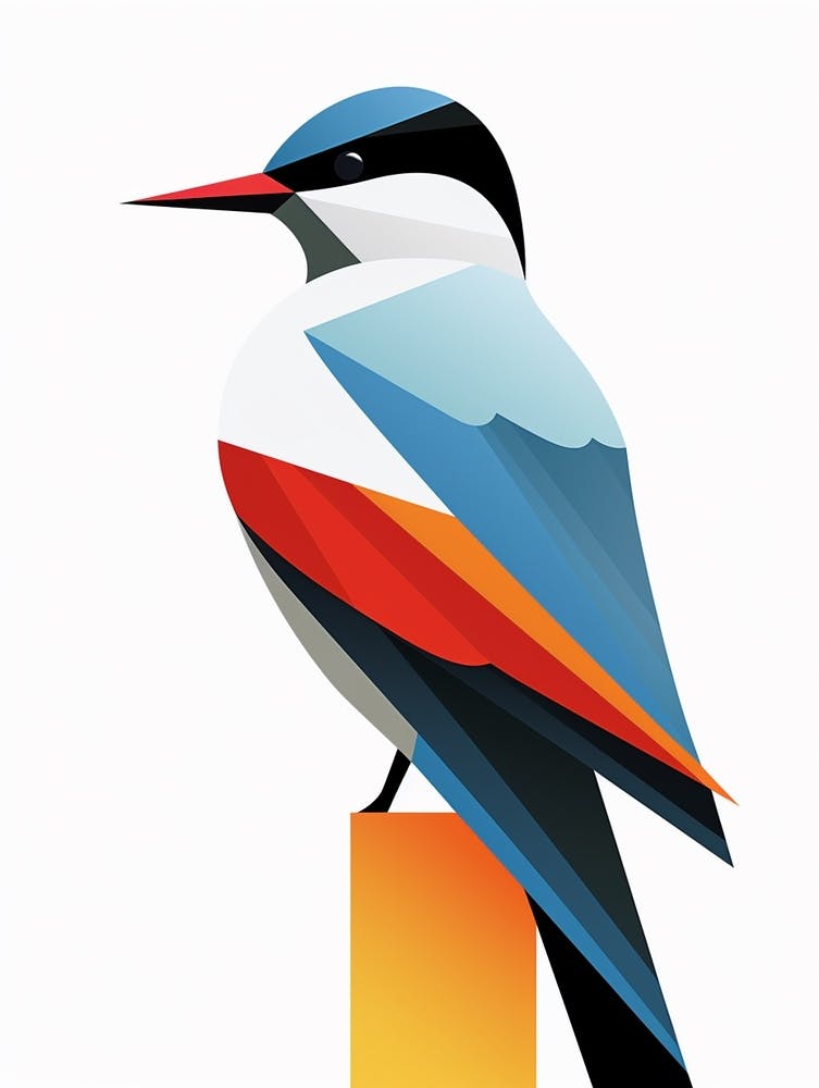 Colourful Geometric Bird Common Tern 1
