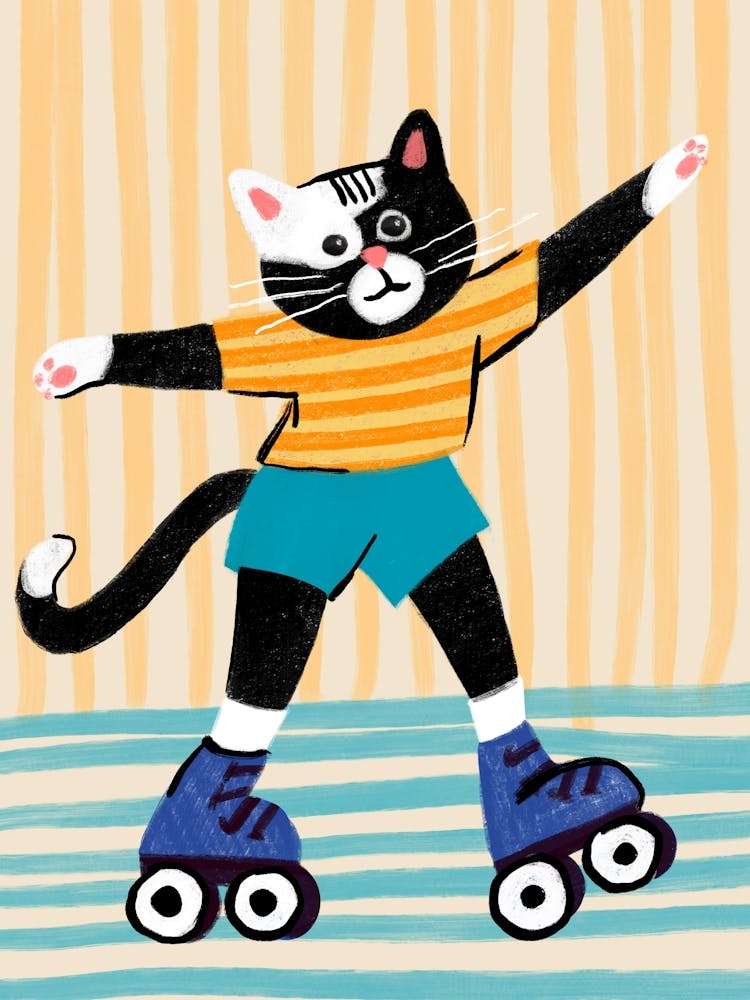 Cat On Roller Skates