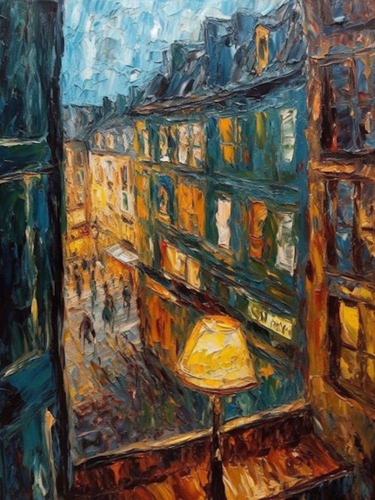 Window View Of Paris In The Style Of Expressionism 2