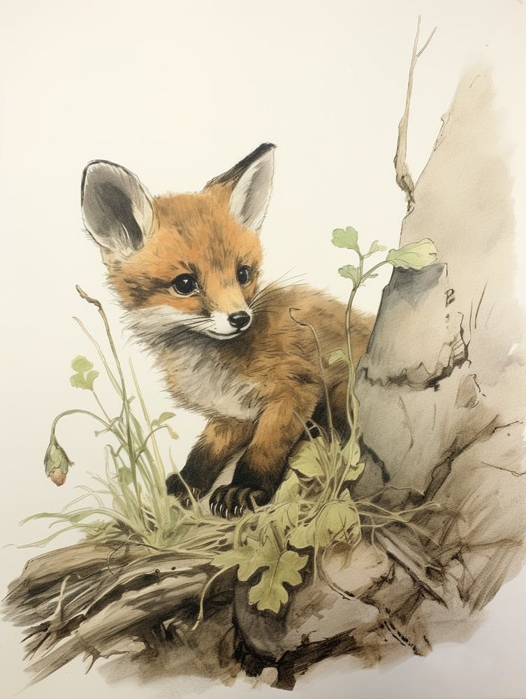 Storybook Animal Watercolour Fox 4