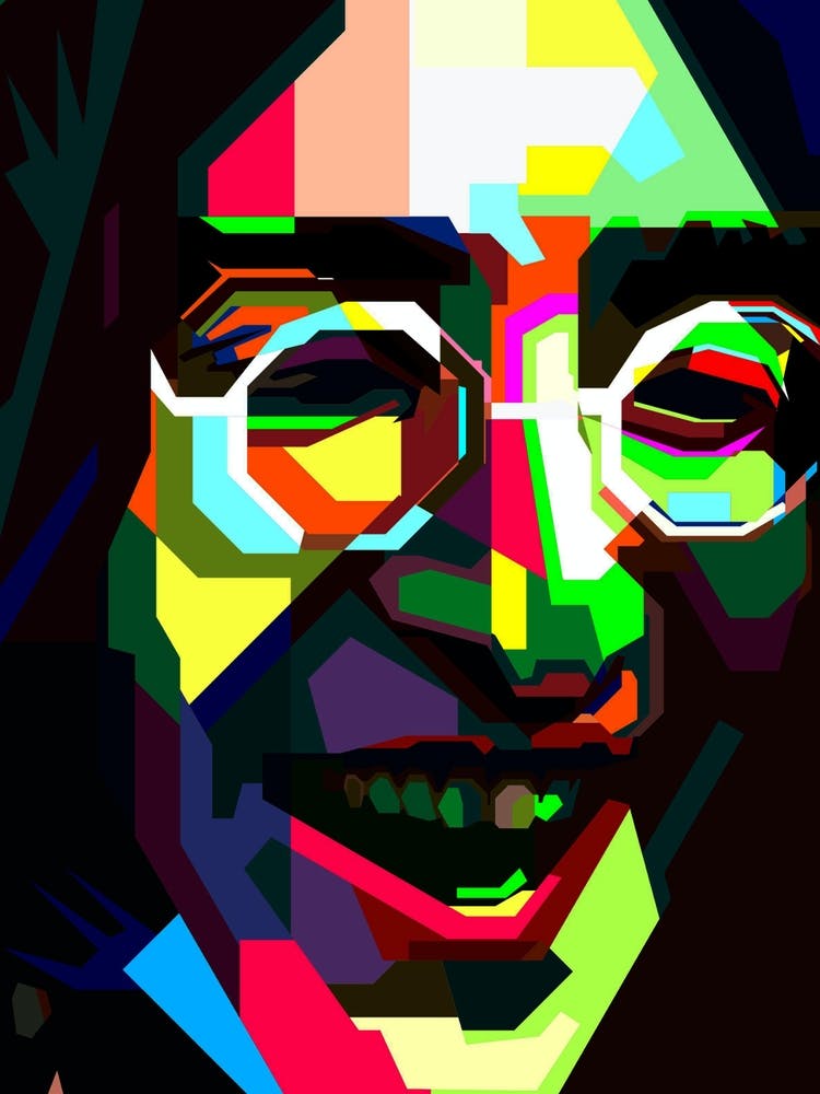 Pop Art WPAP John Lennon The Beatles Rock And Roll Music