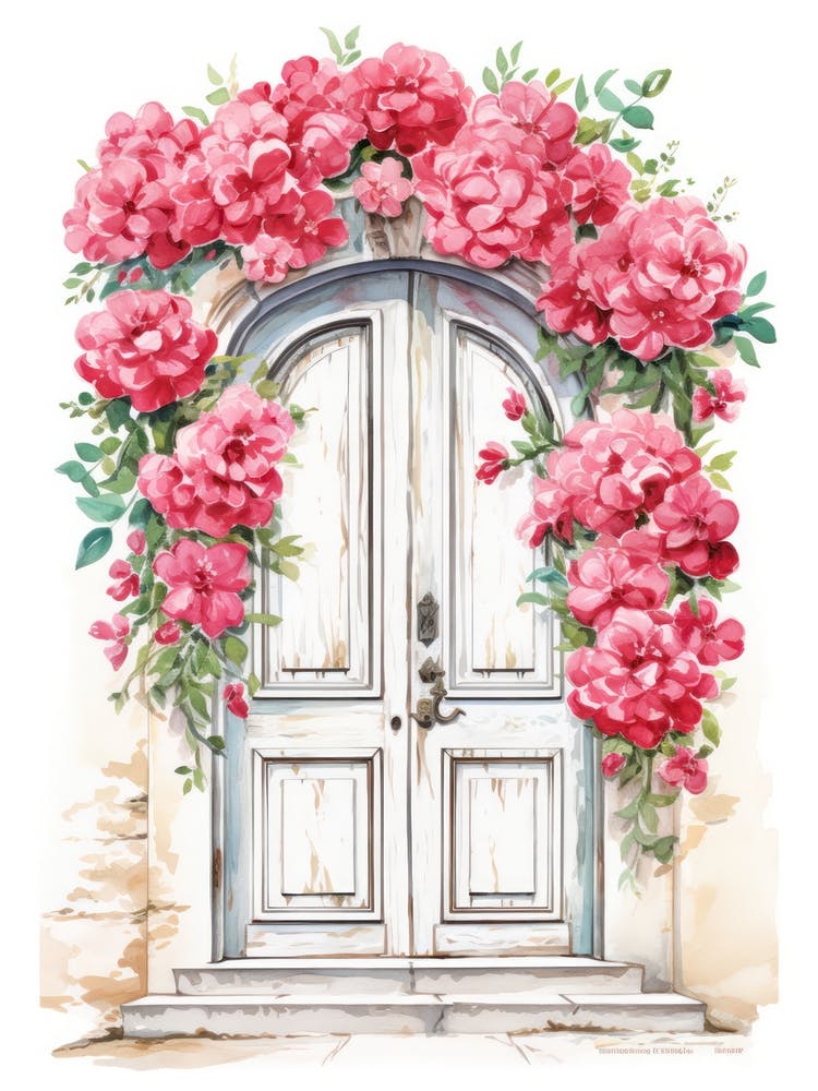Marseille, France   Mediterranean Doors Watercolour Painting 2