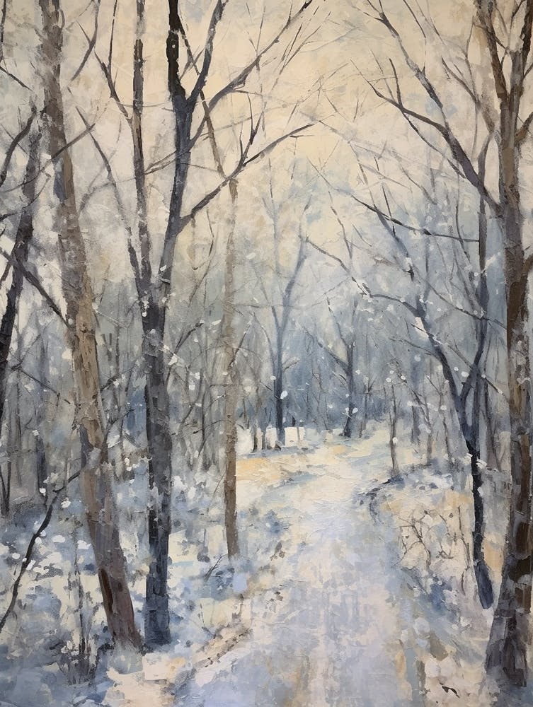 Winter City Park Painting Forest Park St Louis 4