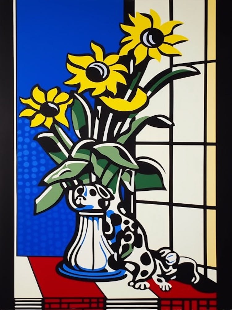 Delphinum Flower Still Life  1 Pop Art Style