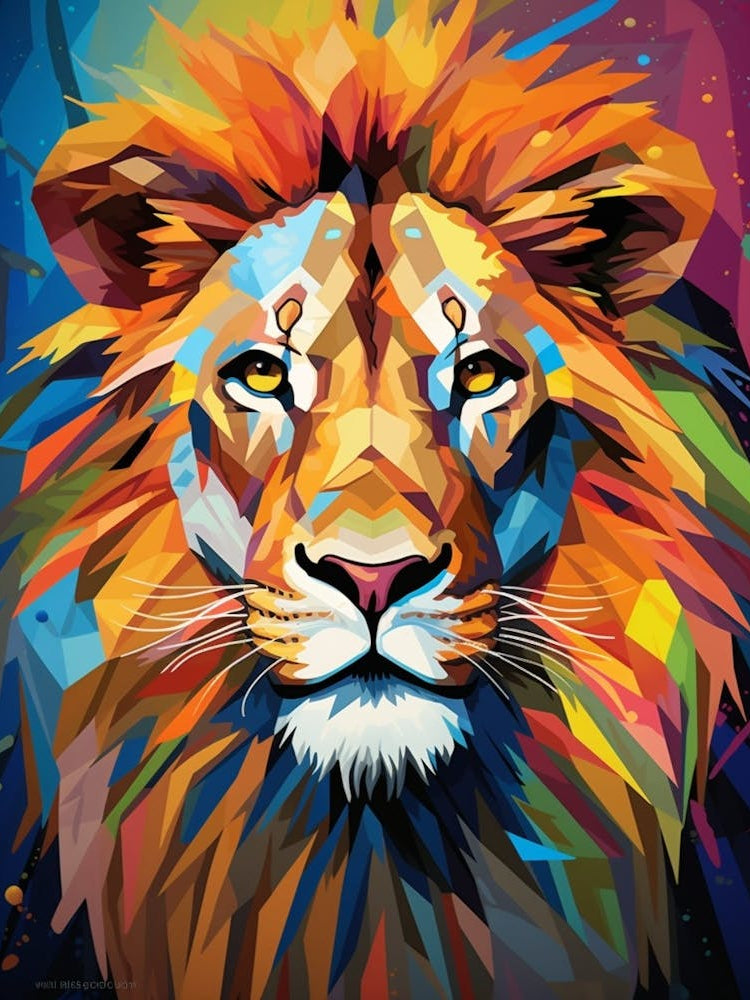 Lion Abstract Pop Art 5