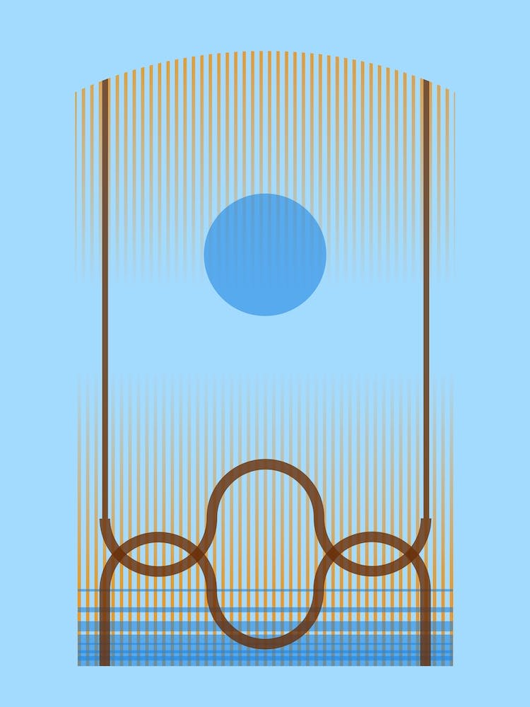 Sunrise Blue Geometric Abstract