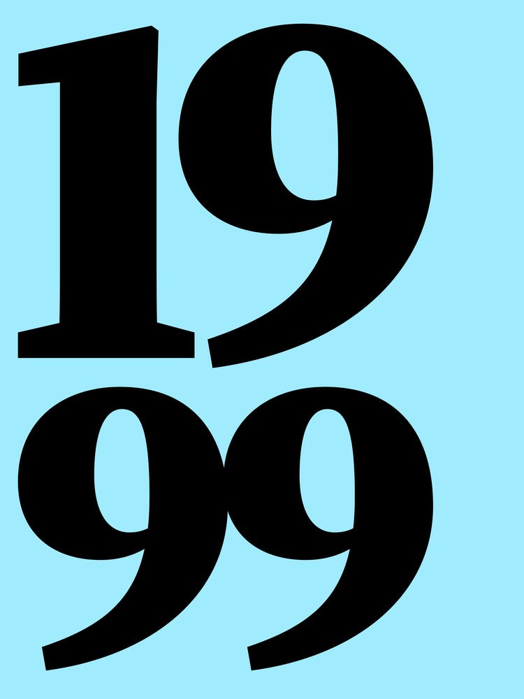 1999 Typography Date Year Word