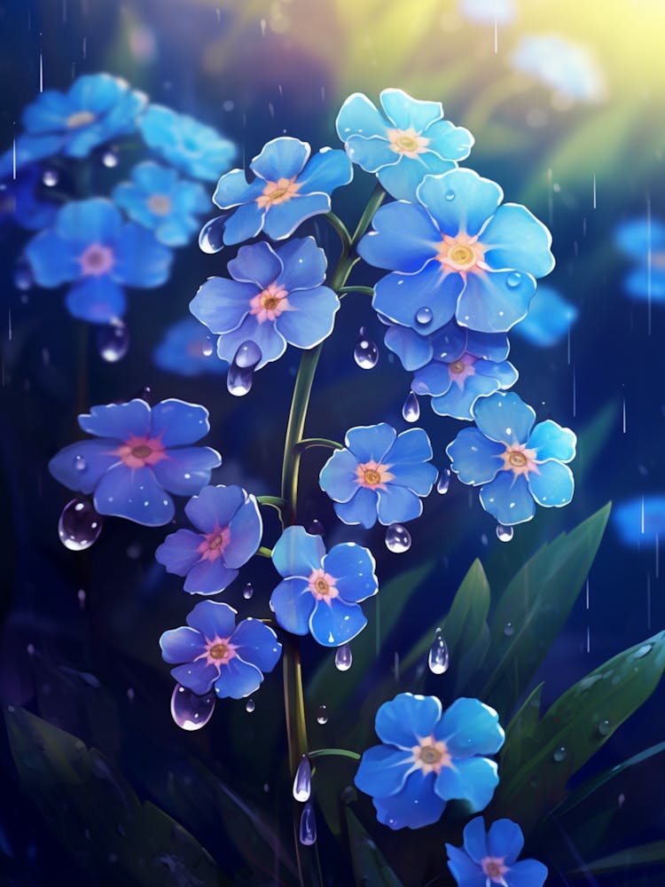 Forget Me Not Wildflower At Dawn (2)