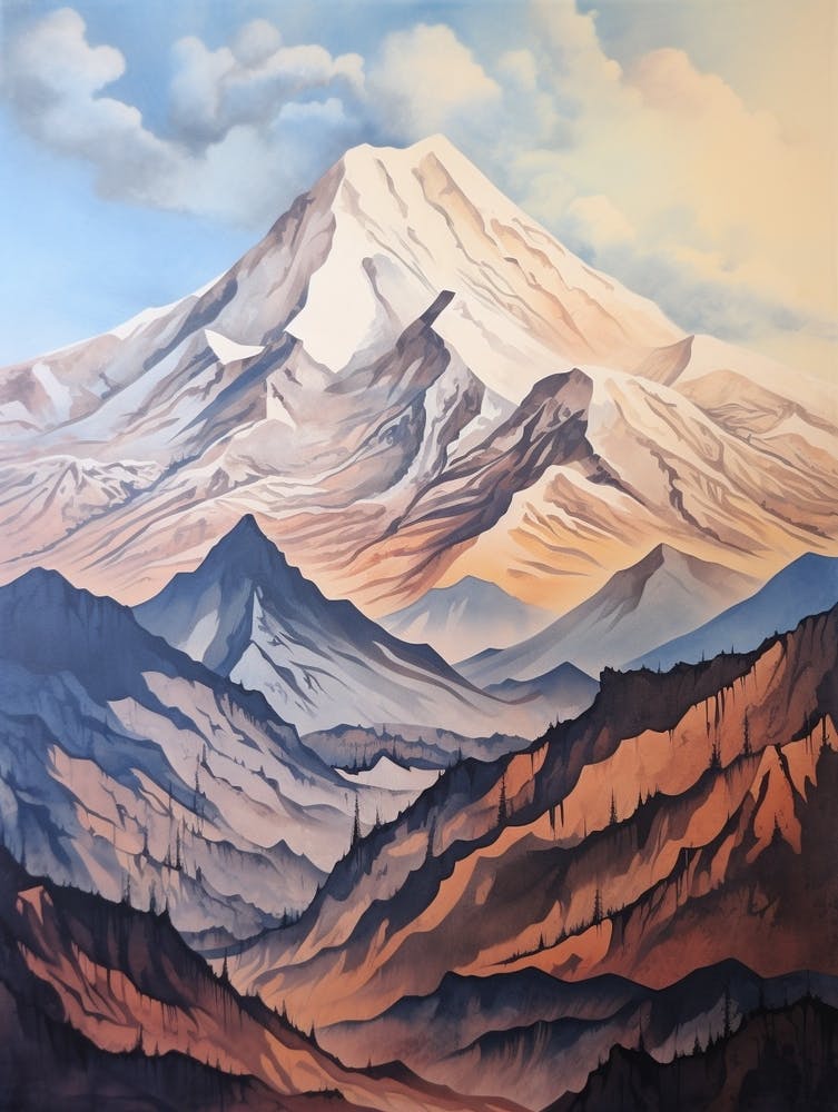 Mount Mckinley Denali Usa 7 Mountain Painting
