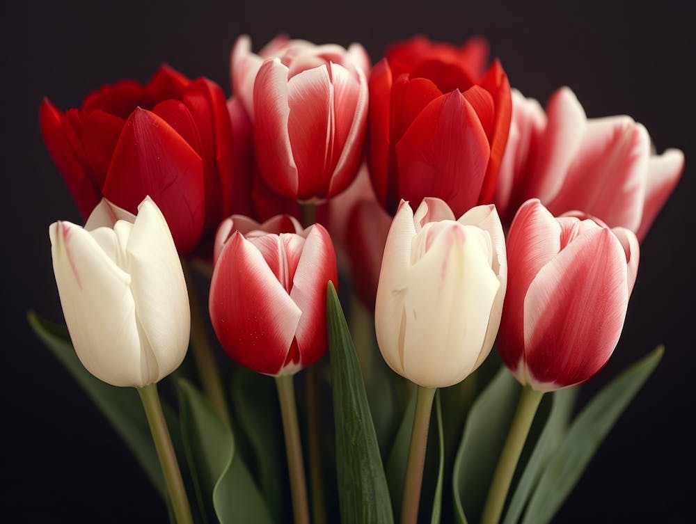 Red And White Tulips