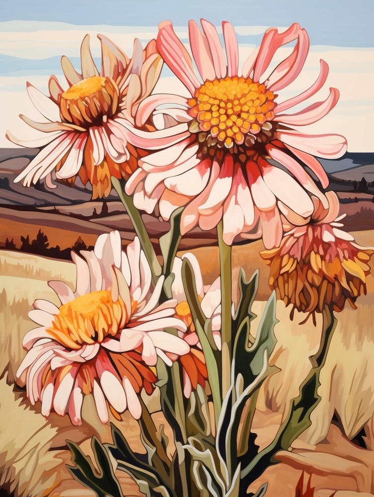 Gaillardia 3 Flower Painting