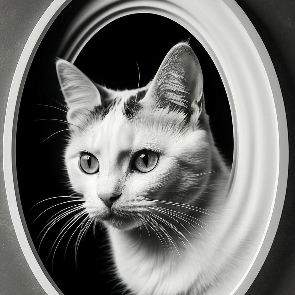 Schwarz-Weiß-Katzenporträt