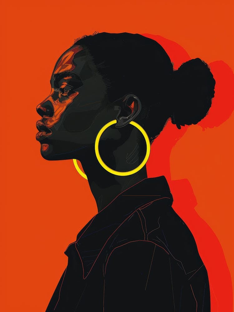 African Woman With Hoop Earrings 7