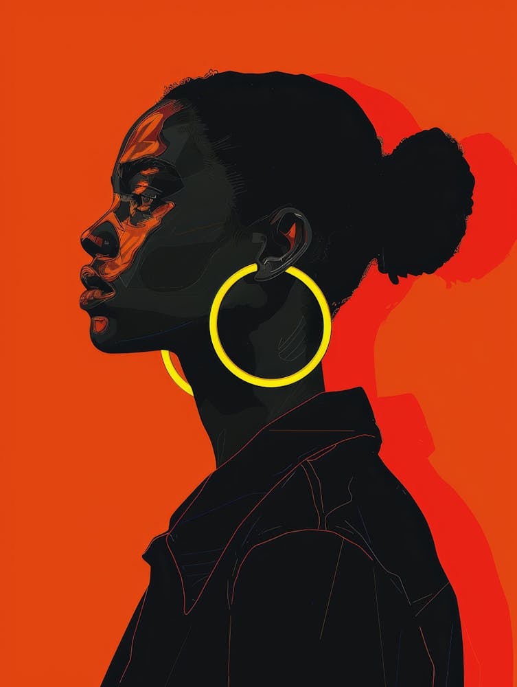African Woman With Hoop Earrings 7
