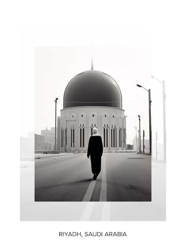 Poster Of Riyadh, Saudi Arabia, Black And White Old Photo 4