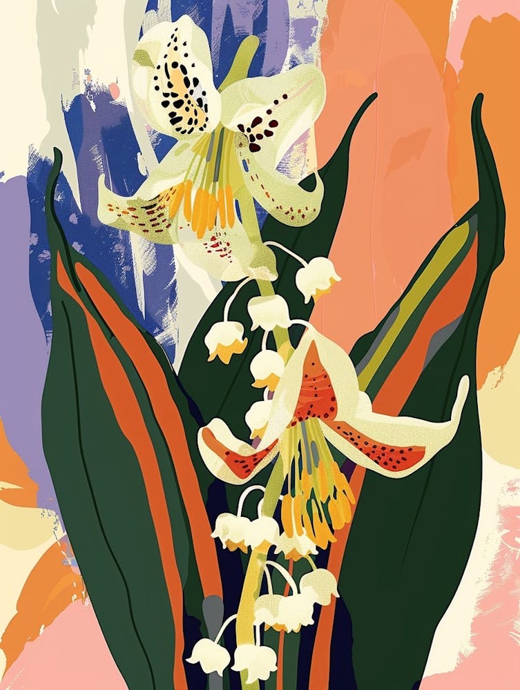 Colourful Flower Illustration Lily Of The Valley 4