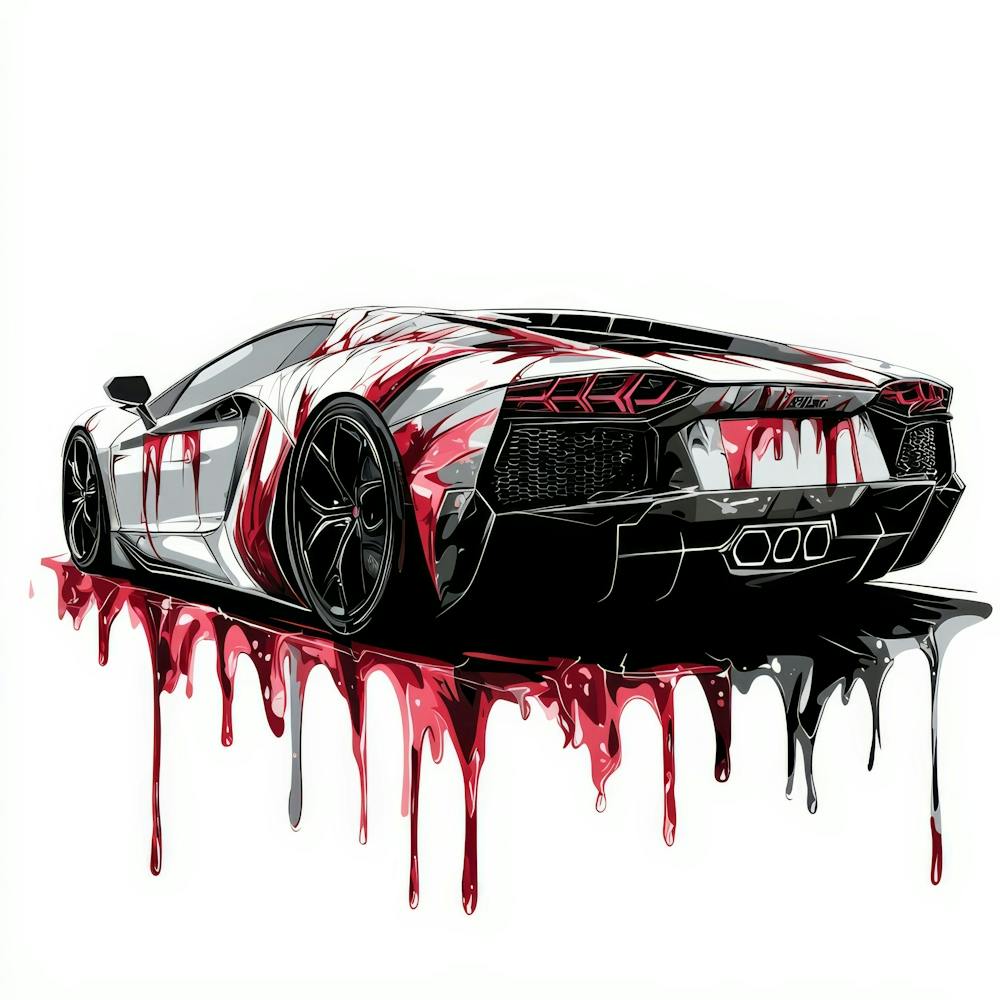 Color Drip Design A Sleek Sports Car