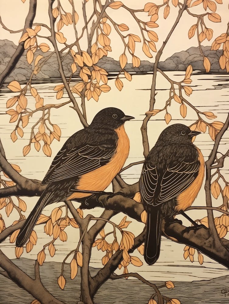 Art Nouveau Birds Poster Coot 4