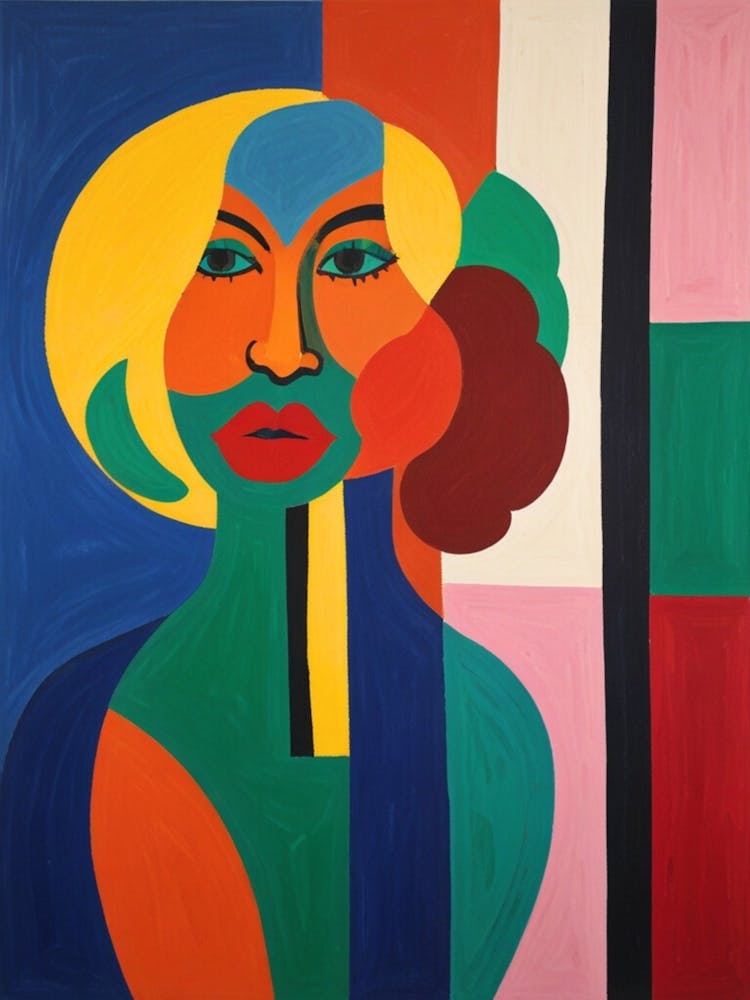 Woman With A Colorful Face
