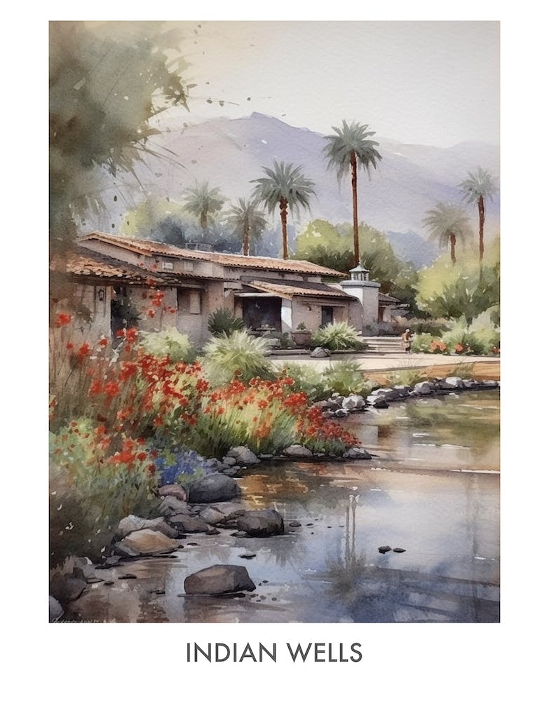 Indian Wells Watercolor 3travel Poster