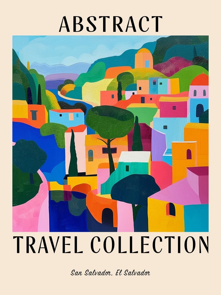 Abstract Travel Collection Poster San Salvador El Salvador 3